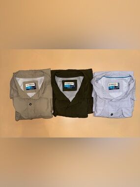 Magellan Fishing Shirt Lot of 3 Relaxed Fit Vented Outdoor Hiking Camping Mens L